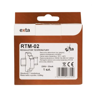 Regulator temperatury RTM-02 -10 do 40stC bez sondy 230V AC ZAMEL (EXT10000198-WPL)